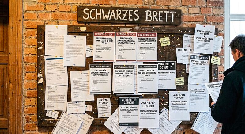 DAS schwarze Brett für Ausschreibungen im Public Sector gibt es so per se nicht. Insbesondere kleinere Marktteilnehmer erfahren schwierige Einstiegshürden, wenn sie an Ausschreibungen teilnehmen möchten.(Bild:  Gemini / KI-generiert)
