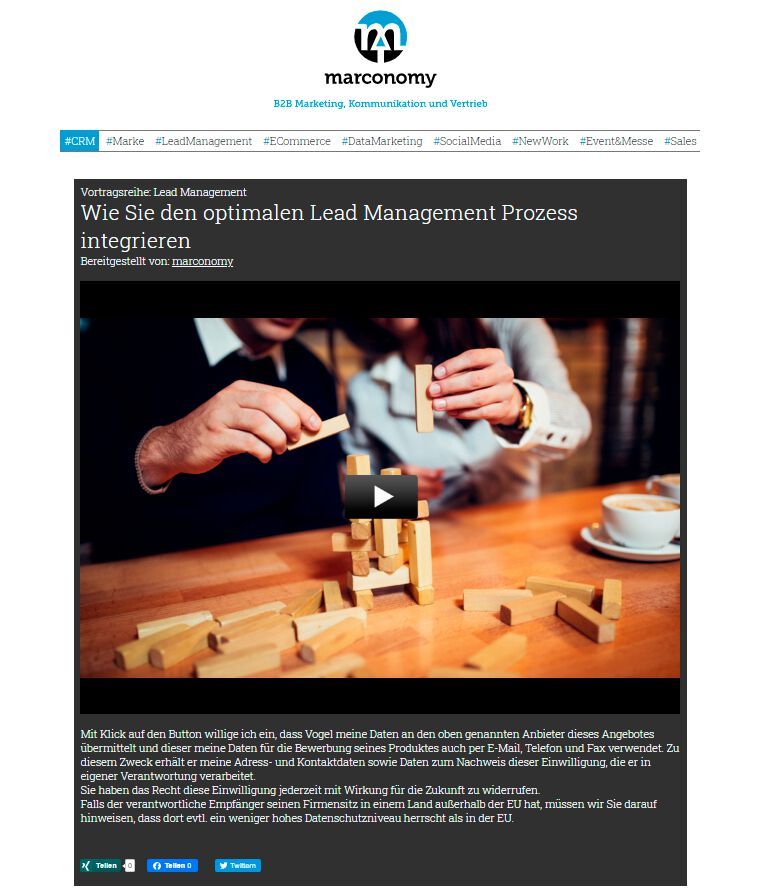 Beispiel für ein Webinar.