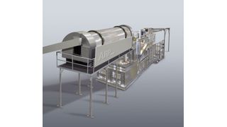 Die Zyklon-Anlage von ARP erhöht die Ausbeute und senkt den Energieverbrauch beim Aluminium-Recycling.  (Bild: Umweltministerium Baden-Württemberg)