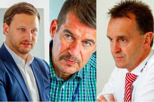 (v.l.) Eike Ollech und Frank Leist von der PSA Groupe mit Ralf Kroke von Loco-Soft. (v.l.) Eike Ollech und Frank Leist von der PSA Groupe mit Ralf Kroke von Loco-Soft.