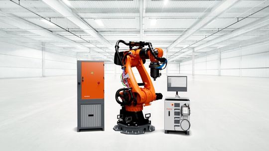 Kuka hat im letzten Jahr bereits einen US-amerikanischen Elektroautohersteller vom Fügeprozess des roboterunterstützten Rührreibschweißens überzeugt. Weil alles so gut laufe, hat der Anwender nachbestellt ...(Bild:  Kuka)