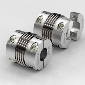 EWR bietet neue rostfreie Halbschalen-Metallbalgkupplungen für den Einsatz in anspruchsvollen Umgebungen und sterilen oder säurehaltigen Anwendungen.(Bild:  Enemac)