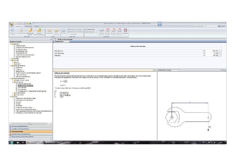 Screenshot Kräfte an der Schraube. (Bild: MDesign)