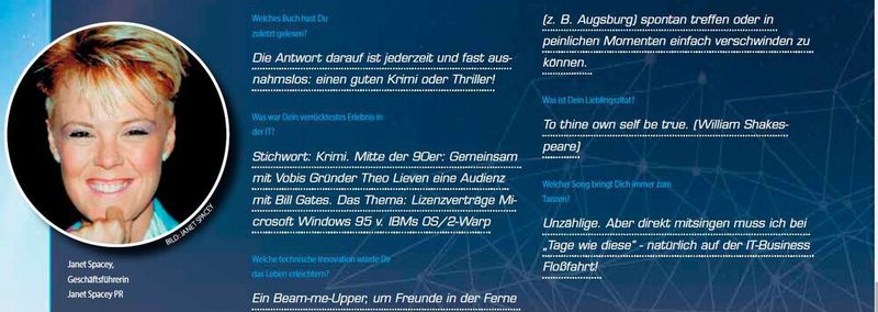 Janet Spacey, Geschäftsführerin, Janet Spacey PR (IT-Business)