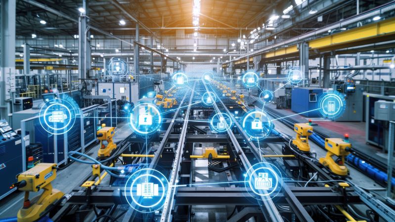 Die Projektergebnisse von Factory-X legen die Basis für digitale Ökosysteme und neue Geschäftsmodelle.(Bild:  ©Premreuthai/stock.adobe.com / KI-generiert)