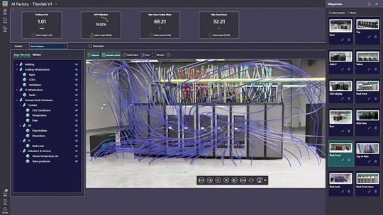 Der «Digital Twin Composer» von Siemens erstellt industrielle Metaverse-Umgebungen in grossem Massstab und ermöglicht es Unternehmen, industrielle KI, Simulationen und physikalische Echtzeitdaten zu nutzen, um Entscheidungen virtuell, schnell und in jeder Grösse zu treffen.(Bild:  Siemens)