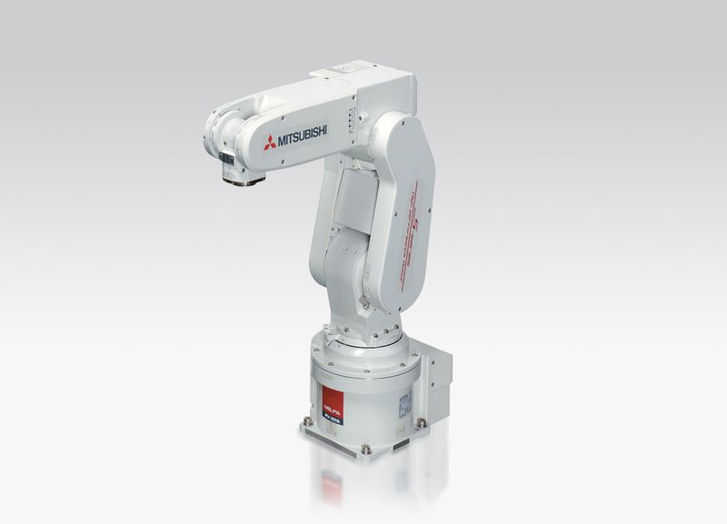 Die Roboter von Mitsubishi sind mit einer Schnittstelle für die Echtzeitsteuerung ausgestattet – auch das im Bild dargestellte jüngste Mitglied der Industrieroboter-Familie, ein Sechs-Achsen-Knickarmroboter vom Typ RV-2SDB. Bild: Mitsubishi (Archiv: Vogel Business Media)