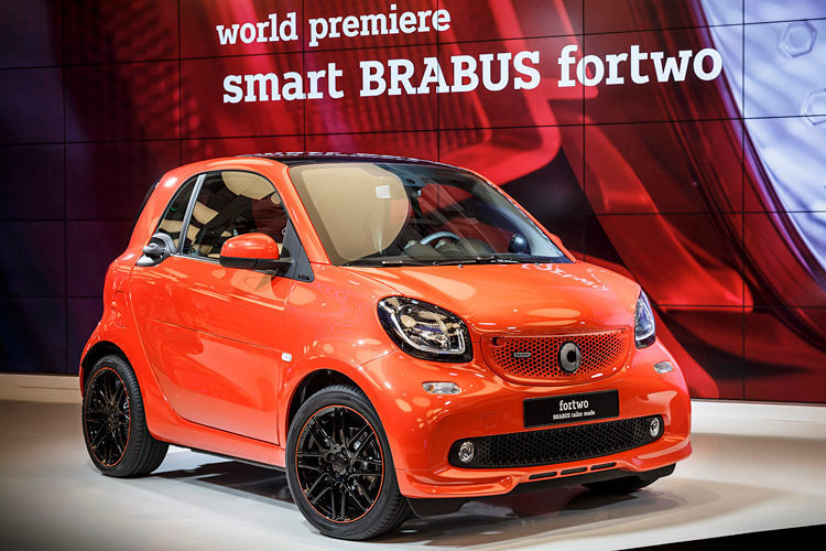 Smart präsentiert als Weltpremiere des neuen Brabus mit 80 kW / 109 PS. Die ersten Modelle kommen im Juli 2016 zu den Händlern in Europa. (Foto: Daimler)
