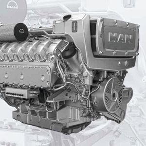 MAN benötigte kurzfristig 10 Bronzekrümmer für einen Marinemotor, die den hohen Ansprüchen des hochbelasteten Bauteils genügen müssen.(Bild:  MAN Truck & Bus)