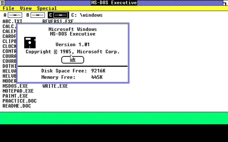 Mit Windows 1.01 erblickte im November 1085 die erste Windows-Version das Licht der Welt. Angekündigt hatte Bill Gates die Software schon zwei Jahre zuvor. (Bild: Vogel IT-Medien)