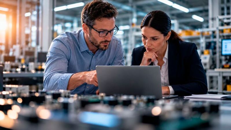 Perzeptron empfiehlt Elektronikfertigern den gemeinsamen Blick mit dem Kunden auf die Supply Chain.(Bild:  Perzeptron / KI-generiert)