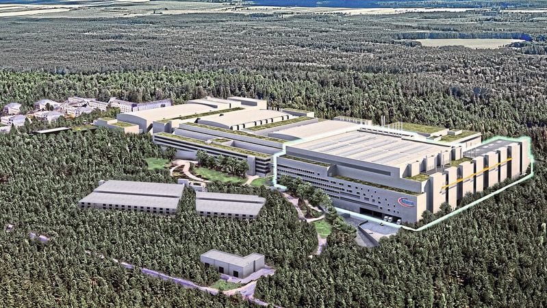 Die geplante Erweiterung des Dresdener Infineon-Standortes ist hellblau markiert. 