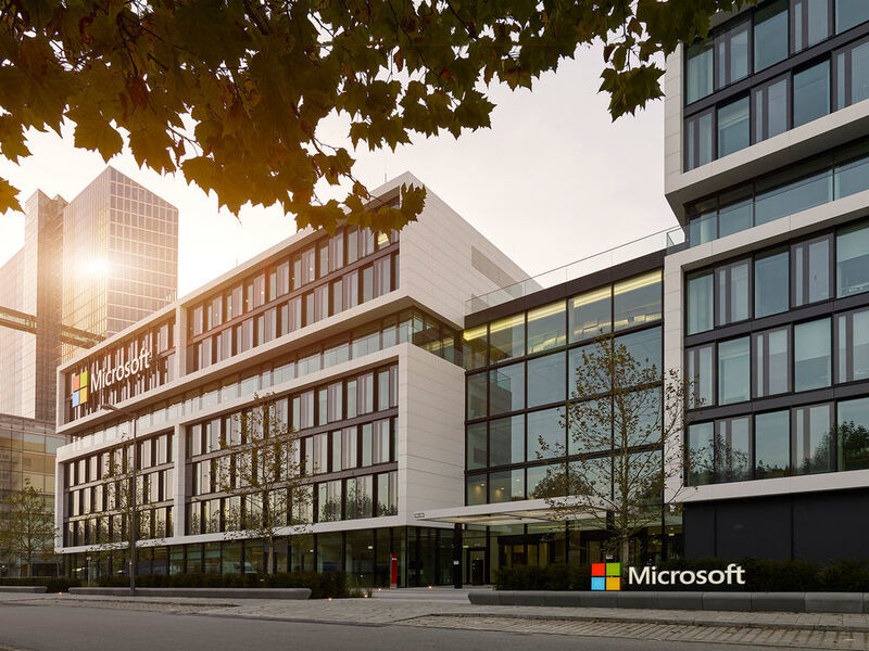Die Microsoft Deutschland Unternehmenszentrale in Schwabing.  (Microsoft)