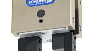 Mit dem Winkel-Parallelgreifer GAP von Schunk  lassen sich Kleinteile mit Störkonturen  leicht und  präzise handhaben.  (Bild: Schunk)