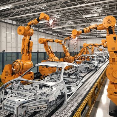 Roboter-Flaute im Autobau: Deutschlands Automatisierung verliert an Tempo. Warum Experten die nächste große Wachstumschance nun im Mittelstand sehen. (Bild: © phonlamaiphoto - stock.adobe.com)