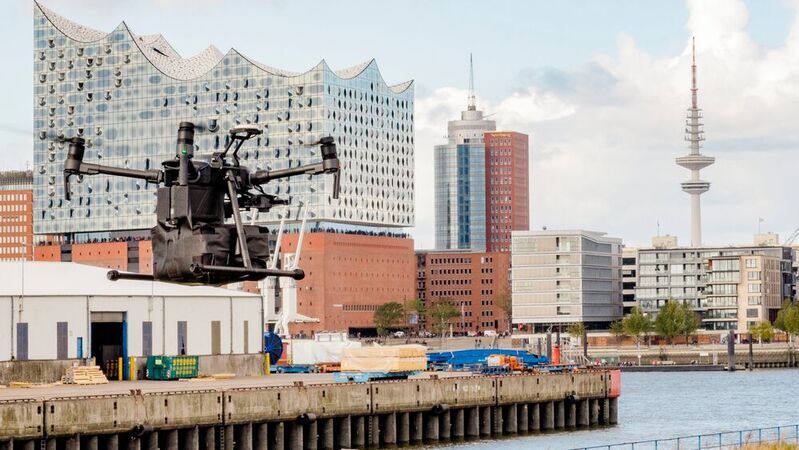 Ein früherer Drohnenflug im Hamburger Hafen.