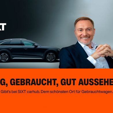 Sixt ist bekannt für aufmerksamkeitsstarke Werbung. Das gilt auch für die neue Remarketingplattform Sixt Carhub. (Bild: Sixt)