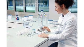 Der Pipette Manager dient als kabelloses Bedienfeld für vernetzte elektronische Pipetten von Eppendorf (Bild: Eppendorf)