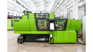 This is the core system for the production of lightweight drone rotors made of thermoplastic CFRP: Engel’s Victory 120 injection moulding machine. (Source: Engel)