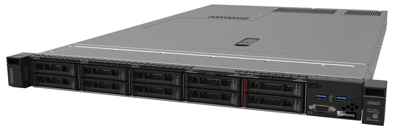 Das Thinksystem SR635 von Lenovo ist eine Single-Socket-System für die neue Epyc-Generation. Es unterstützt bis zu einem TB DDR4-SDRAM und kann mit bis zu 16 NVMe-SSDs ausgestattet werden. (Lenovo)