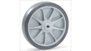 Die TPE-Rollen in Dunkelgrau laufen spurlos und sind auch für empfindliche Bodenbeläge geeignet. (Bild: Fetra)