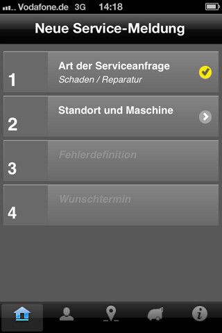 Die Kärcher Service App bietet Kunden eine schnelle und unkomplizierte aufgabe von Service-Meldungen, z.B. im Fall von Maschinenschäden. (Kärcher)