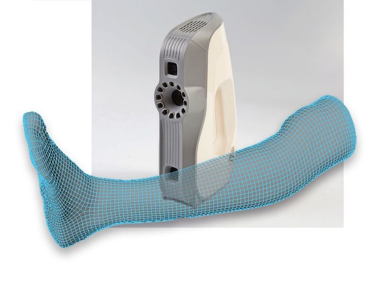 Digitalmodell eines Unterschenkels, erstellt mit dem 3D-Scanner Artec Eva. (Artec 3D)