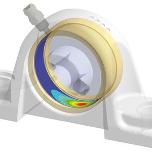 Mit Ansys lässt sich die hydrodynamische Druckverteilung in einem Gleitlager berechnen.