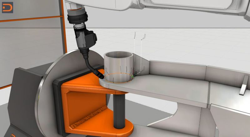 Visualisierung eines Rundschweißprogramms in der OLP-Software. (Bild: Visual Components)