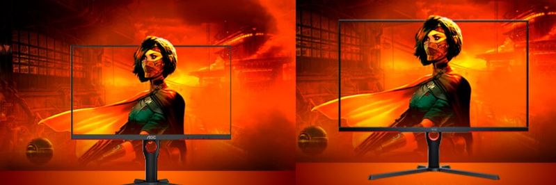 Die beiden Gaming-Monitore von AOC verfügen über ein IPS-Panel mit UHD-Auflösung (3.840 x 2.160 Pixel) und arbeiten mit  KI-gesteuerten GPU-Technologien.(Bild:  AGON by AOC)