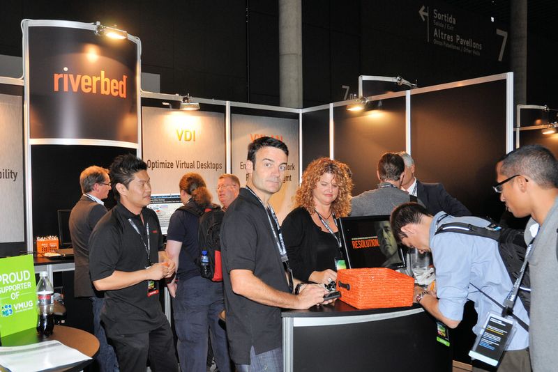 Reger Andrang herrschte auch am Stand von Riverbed. (Michael Hase / IT-BUSINESS)