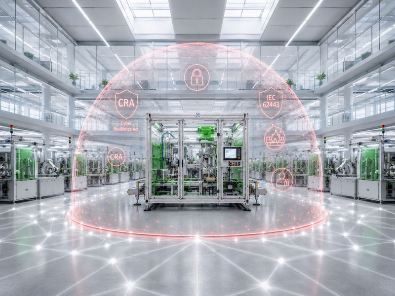 Cyber Security wird künftig zu einer technischen Eigenschaft der Maschine und fester Bestandteil der Produktverantwortung.(Bild:  KI-generiert)