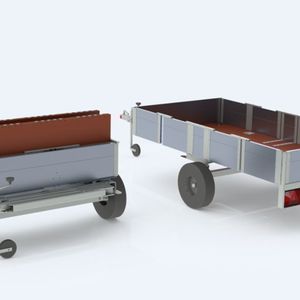 Das Solidworks-Rendering des faltbaren Anhängers von MuSchu: Geschlossen hat der Anhänger lediglich Maße von 0,90 m × 1,85 m × 1,10 m.