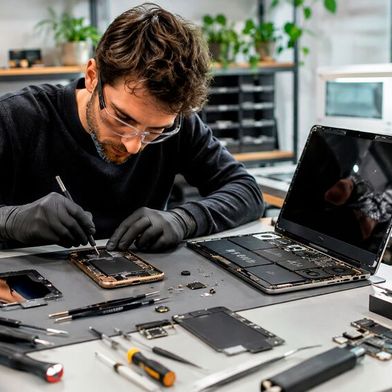 Das Recht auf Reparatur gilt nicht nur für Weiße Ware, sondern auch für Smartphones, Tablets, Notebooks & Co. (Bild: Dall-E / KI-generiert)