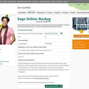 Über die Account-Übersicht von Sage Online-Backup kann der Anwender Standort- und Geräte-unabhängig auf sein Backup zugreifen. Einzige Voraussetzungen sind Internetzugang und Webbrowser.