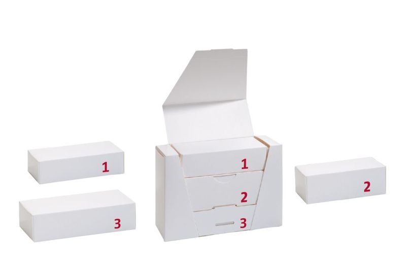 Hier: Eine dreiteilige Verpackung unterstützt den Patienten bei der Medikation. Unterschiedliche Verpackungsteile sorgen für die richtige Einnahmeabfolge. (Edelmann)
