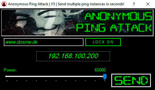 Einstellen der Angriffsstärke im Userinterface des Anonymous-Tools. (Link11)