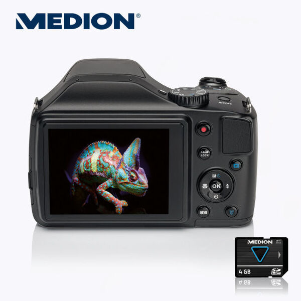 Der 16-Megapixel-CCD-Sensor der Medion-Superzoom-Kamera X44027 soll für hochauflösende leuchtende Farben sorgen. (Bild: Aldi Nord)