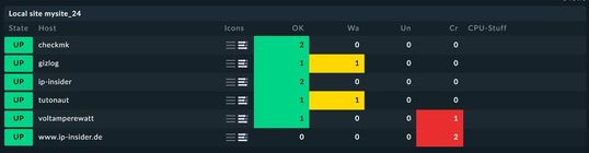 Abbildung 6: Überwachte Webseiten im Überblick – durch simplen Filter auf den Host-Ordner.(Bild:  Lang | Checkmk)
