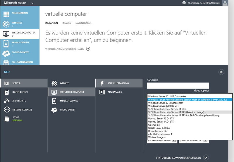 Abbildung 13: In Microsoft Azure lassen sich virtuelle Computer auch auf Linux-Basis erstellen und verwalten. (Bild: Joos)