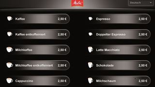 Klare Formensprache: Das Auswahlmenü des Melitta-Kaffeeautomaten. (Bild: macio)