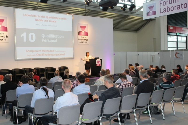 Impressionen von der Analytica 2016.Vortrag im Forum Laboratory & Analysis auf der Analytica 2016. (Bild: Back/LABORPRAXIS)