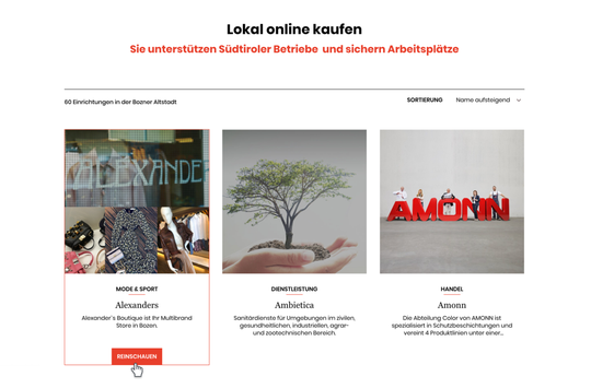 (Der digitale Marktplatz der Stadt Bozen. (Bild: shopware))