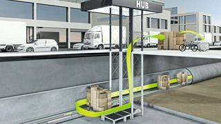 In solchen Röhren könnte die Innenstadtlogistik der Zukunft abgewickelt werden. (SmartCityLoop)