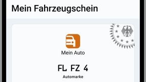 Die i-Kfz-App des Kraftfahrbundesamtes (KBA) wurde seit Herbst 1,8 Millionen Mal heruntergeladen. Autofahrer können dort unter anderem ihren Fahrzeugschein digital hinterlegen. (Bild: KBA)