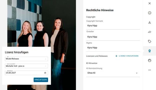 KI-Kennzeichnung direkt am Asset im DAM hinterlegen(Bild:  pixx.io)