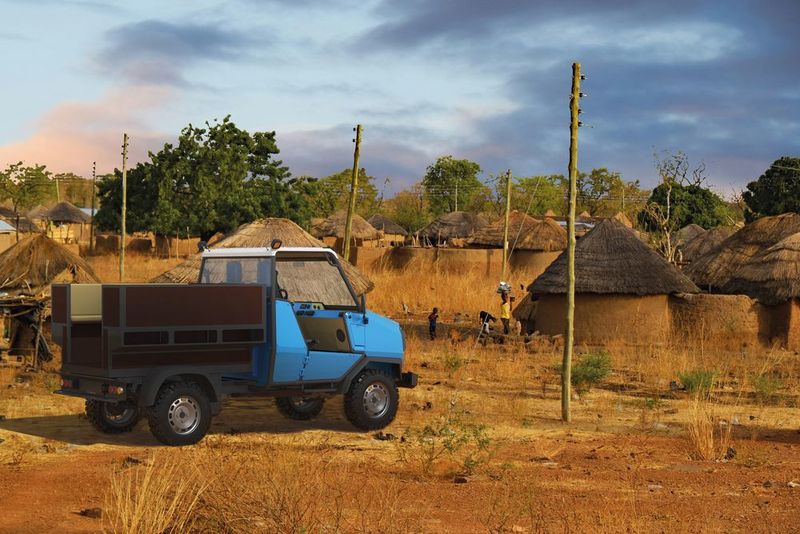 Die TU München hat ein Elektroauto für Afrika entwickelt. In Ghana wurde der erste Prototyp aCar unter realen Bedingungen getestet.  (Lehrstuhl für Industrial Design)