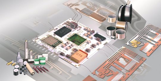 Bild 1: Zum Verbinden in, auf und unter der Leistungselektronik gibt es von Heraeus unterschiedlichste Materialien für die moderne AVT. Bild 1: Zum Verbinden in, auf und unter der Leistungselektronik gibt es von Heraeus unterschiedlichste Materialien für die moderne AVT.