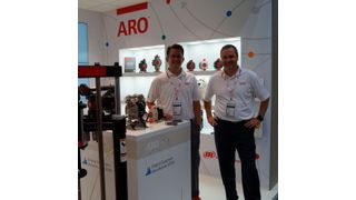Die Pumpenspezialisten von Aro hatten auf der Achema gut lachen... (PROCESS)