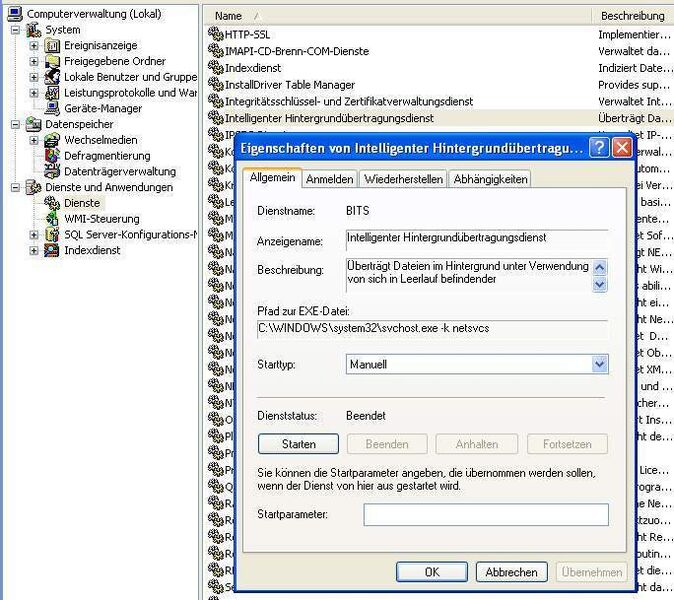 Abbildung 4: Der intelligente Hintergrundübertragungsdienst (BITS) ist bereits auf Windows XP SP3 Clients vorhanden. (Archiv: Vogel Business Media)